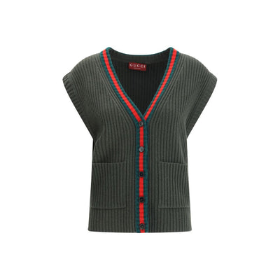 Gucci Bicolor Wool Sleeveles Sweater