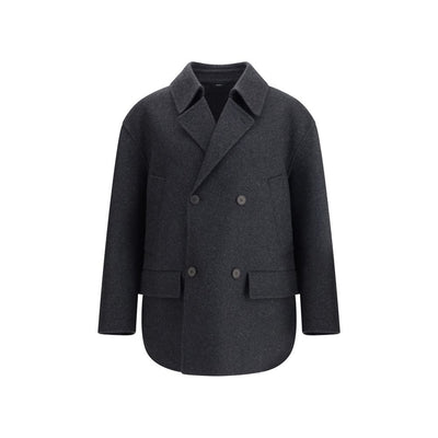 Fendi Gray Fleece Wool Coat
