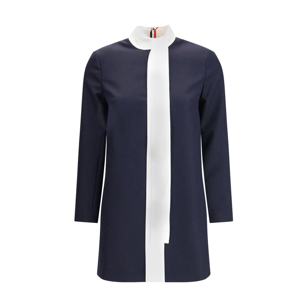 Thom Browne Blaues Fleece-Woll-Freizeitkleid