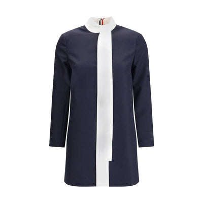 Thom Browne Blaues Fleece-Woll-Freizeitkleid