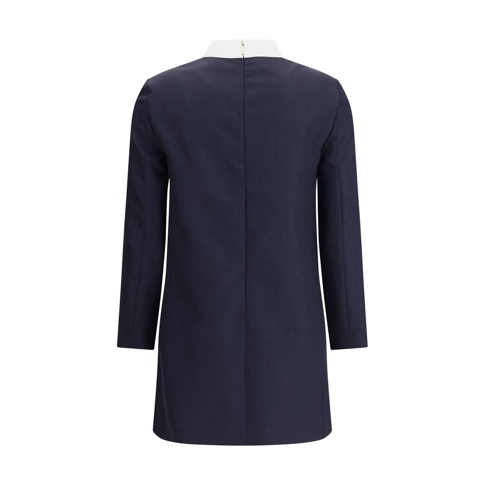 Thom Browne Blaues Fleece-Woll-Freizeitkleid