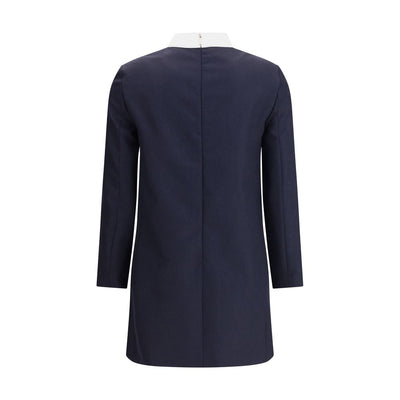 Thom Browne Blaues Fleece-Woll-Freizeitkleid
