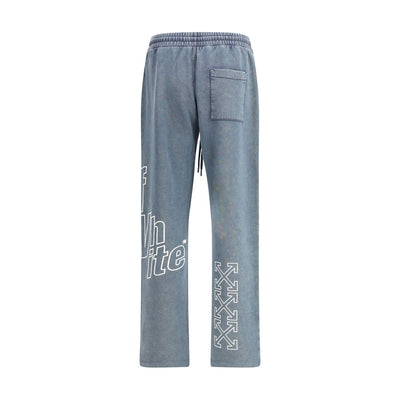 Off-White Blue Cotton Joggers (Workout Pants)