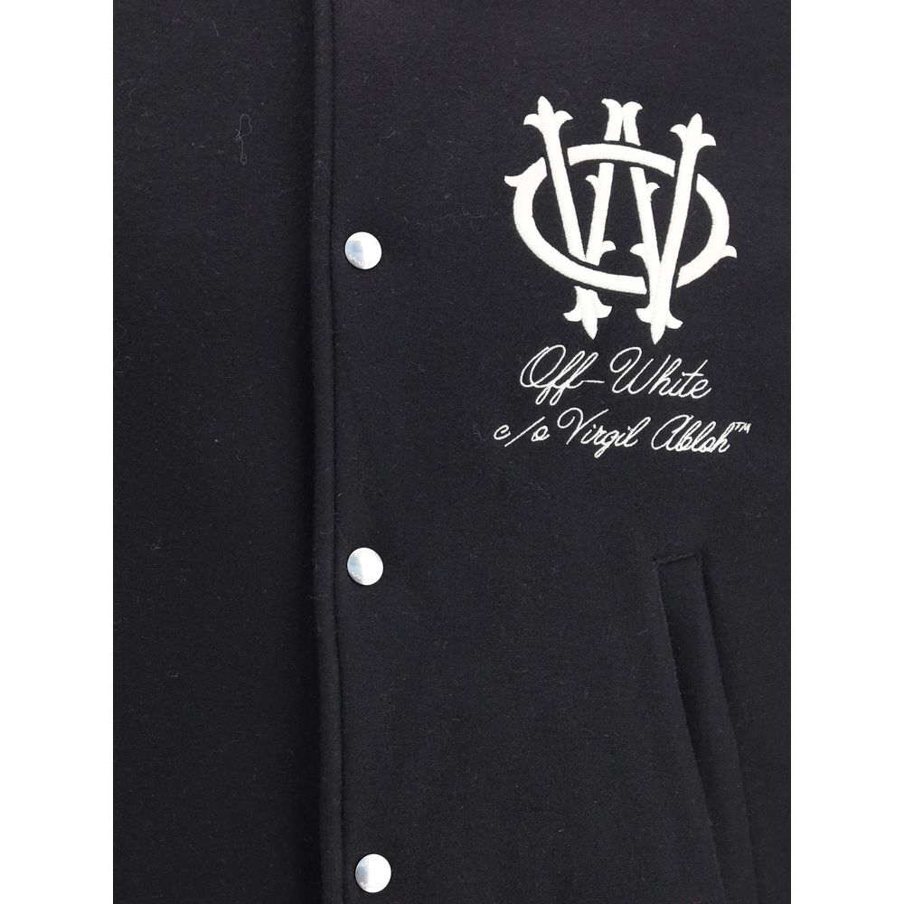 Off-White Schwarze Fleece-Wolljacken und Mäntel