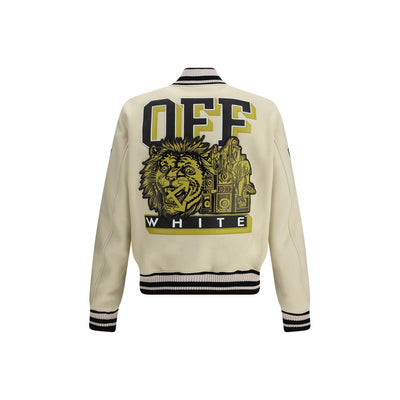 Off-White Creme Polyamid Bomberjacke