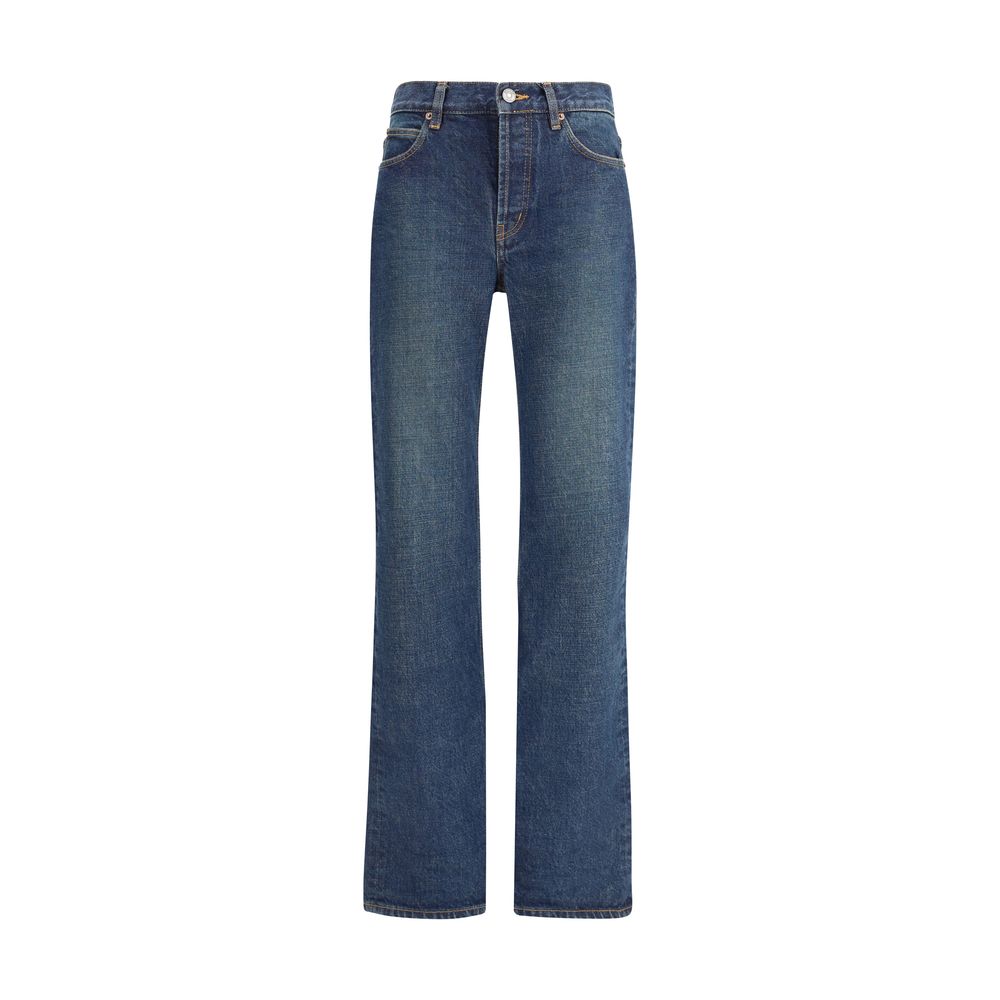Saint Laurent Jeans aus blauer Baumwolle mit geradem Bein