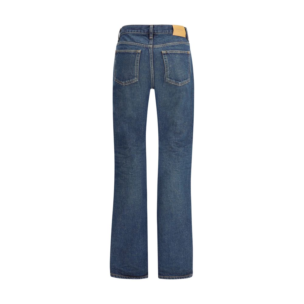 Saint Laurent Jeans aus blauer Baumwolle mit geradem Bein