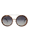 Dolce & Gabbana DG2198 Brown Leopard Print Gradient Round Sunglasses