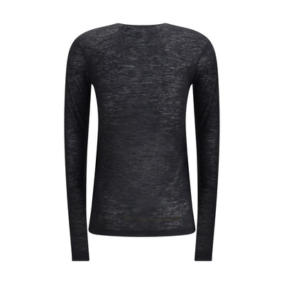 Saint Laurent Black Cashmere Long Sleeve T-Shirt