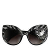 Dolce & Gabbana Black Silver Sequin Butterfly Polarized Sunglasses