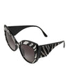 Dolce & Gabbana Black Silver Sequin Butterfly Polarized Sunglasses
