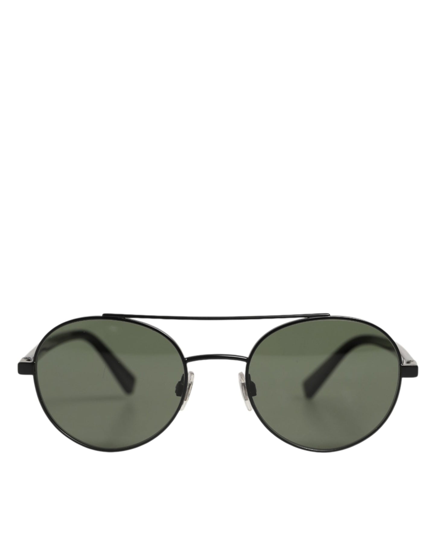 Dolce &amp; Gabbana Sonnenbrille mit mattschwarzem Stahlrahmen und grauen Gläsern