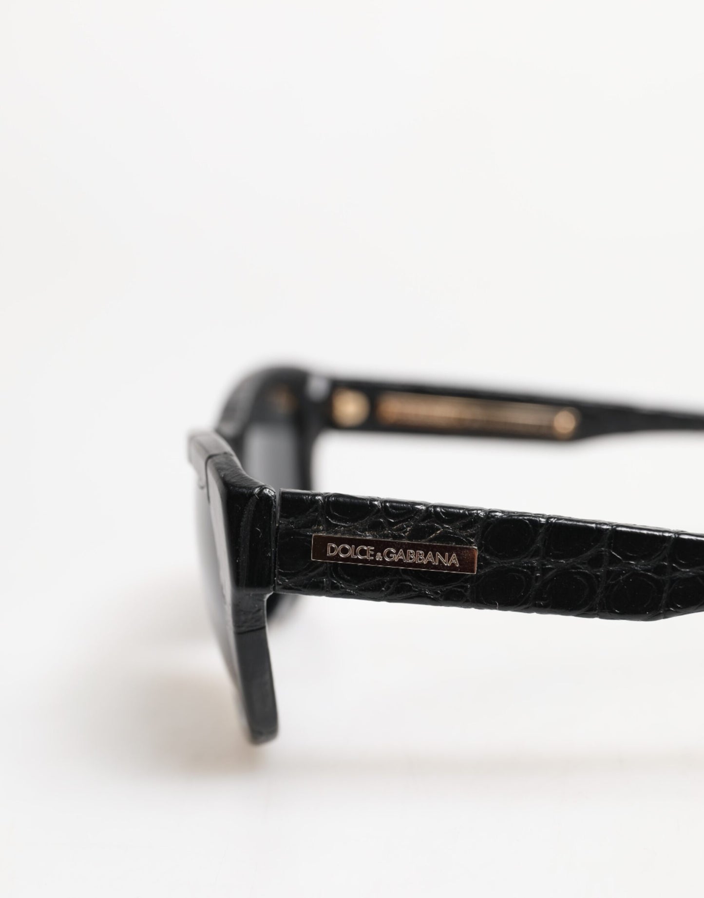 Dolce &amp; Gabbana DG4177 Sonnenbrille mit schwarzem Lederrahmen und getönten Gläsern