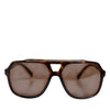 Dolce & Gabbana Dark Brown Tortoise Shell Pilot Frame Sunglasses