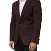 Dolce & Gabbana Maroon Cotton 2 Buttons Suit Jacket Blazer