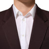 Dolce & Gabbana Maroon Cotton 2 Buttons Suit Jacket Blazer