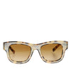 Dolce & Gabbana DG4379F White Tortoiseshell Gradient Acetate Shades Sunglasses