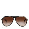 Dolce & Gabbana Modified Aviator Striped Brown Acetate Gradient Sunglasses