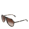 Dolce & Gabbana Modified Aviator Striped Brown Acetate Gradient Sunglasses