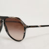 Dolce & Gabbana Modified Aviator Striped Brown Acetate Gradient Sunglasses