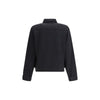 Lardini Schwarzer Fleece-Wollmantel