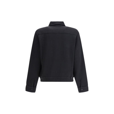 Lardini Schwarzer Fleece-Wollmantel
