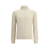Aragona Cashmere White Cashmere Turtleneck
