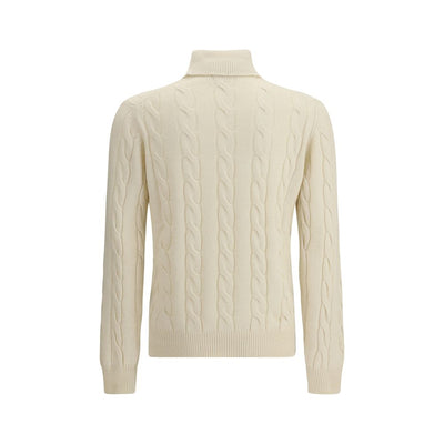 Aragona Cashmere White Cashmere Turtleneck