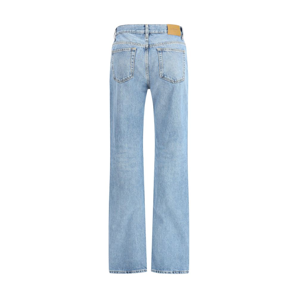Saint Laurent hellblaue Baumwolljeans mit geradem Bein