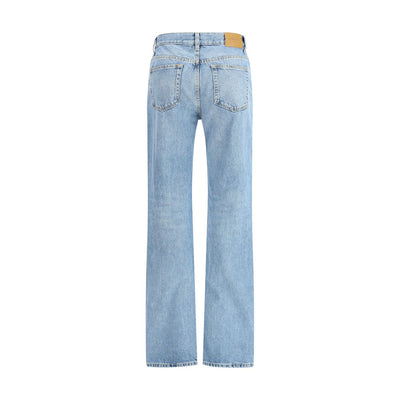Saint Laurent hellblaue Baumwolljeans mit geradem Bein