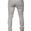 Dolce & Gabbana White Cotton Stretch Skinny Men Denim Jeans