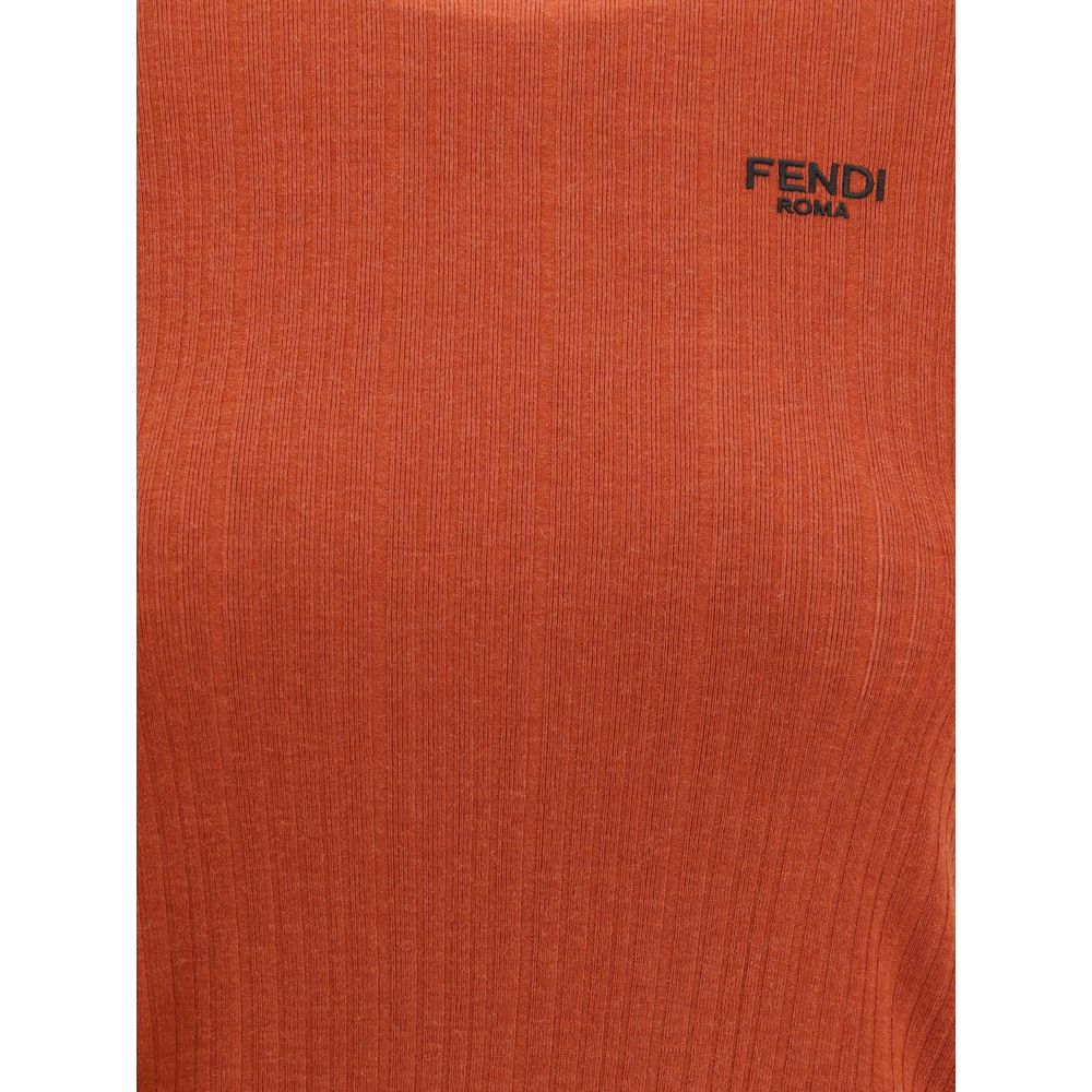 Fendi Rotes Fleece-Wolloberteil