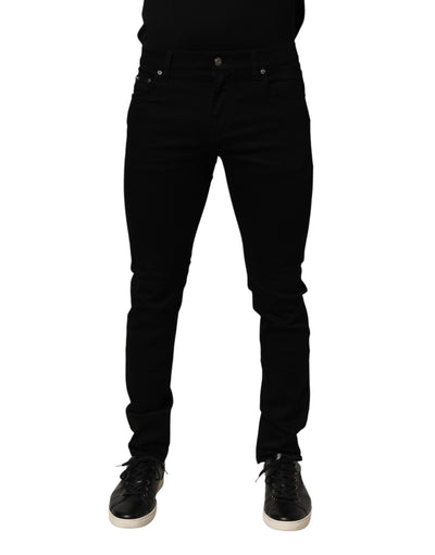 Dolce & Gabbana Black Cotton Stretch Slim Fit Men Denim Jeans