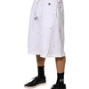 Dolce & Gabbana White Distressed Cotton Men Bermuda Shorts