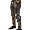 Dolce & Gabbana Multicolor Stained Glass Window Style Print Men Pants