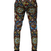 Dolce & Gabbana Multicolor Stained Glass Window Style Print Men Pants