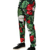 Dolce & Gabbana Multicolor Floral Print Cotton Tapered Pants