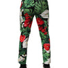 Dolce & Gabbana Multicolor Floral Print Cotton Tapered Pants