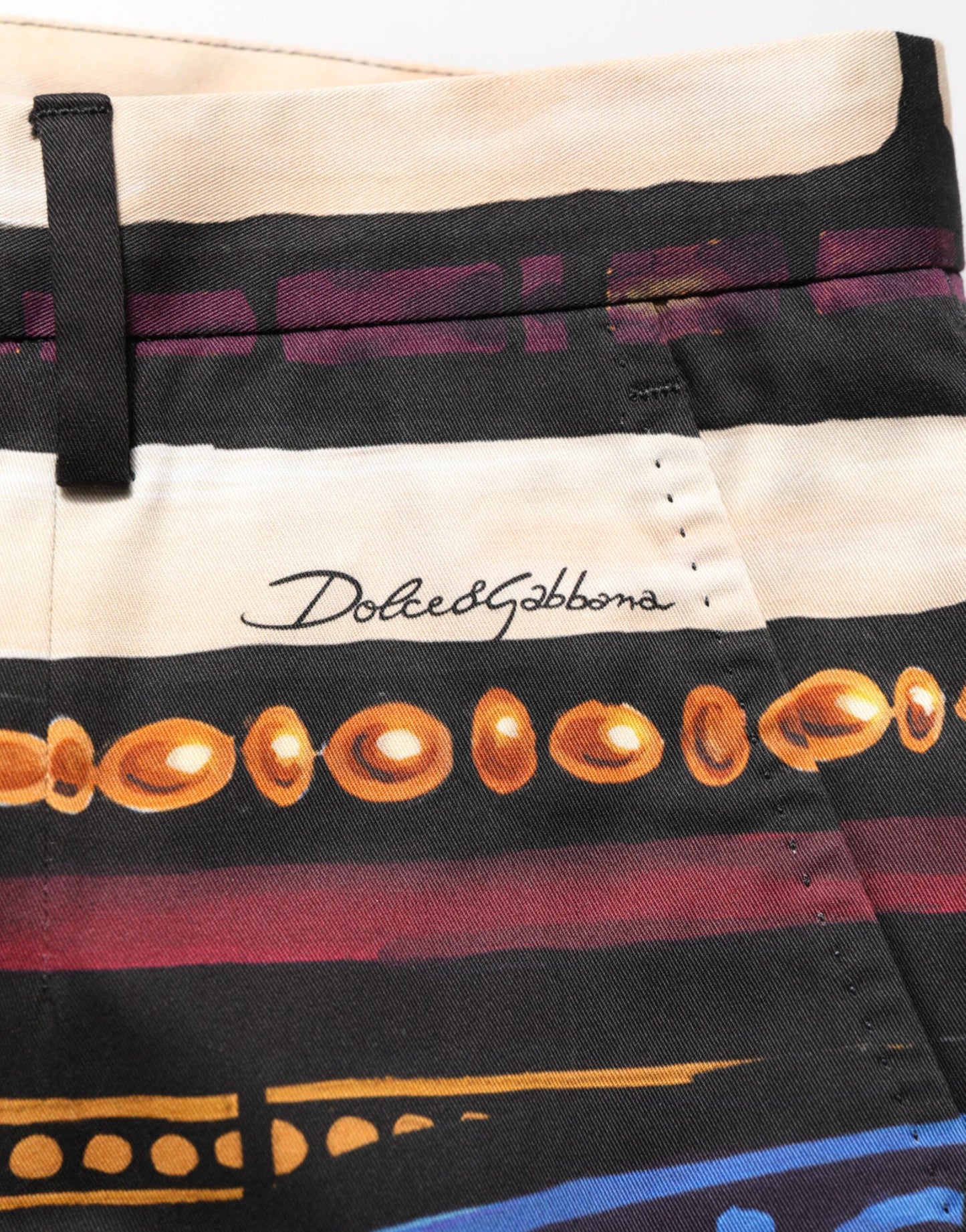 Dolce & Gabbana Multicolor Julias Ceasar Print Tapered Pants