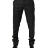 Dolce & Gabbana Black Wool Formal Dress Men Trouser Pants
