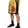 Dolce & Gabbana Yellow Floral Print Silk Men Bermuda Shorts