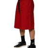 Dolce & Gabbana Red Cotton MidWaist Drawstring Bermuda Pants