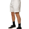 Dolce & Gabbana White Cotton Mid Waist Men Bermuda Shorts