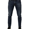 Dolce & Gabbana Blue Cotton Stretch Skinny Men Denim Jeans