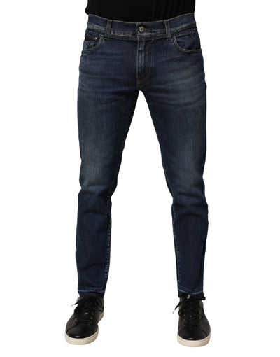 Dolce & Gabbana Blue Cotton Stretch Skinny Men Denim Jeans