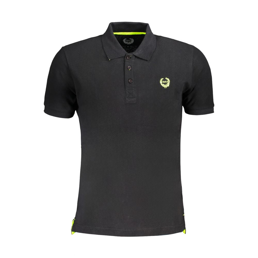 Gianmarco Venturi Poloshirt aus schwarzer Baumwolle