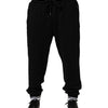 Dolce & Gabbana Black Cotton Sacred-Heart Men Jogger Pants