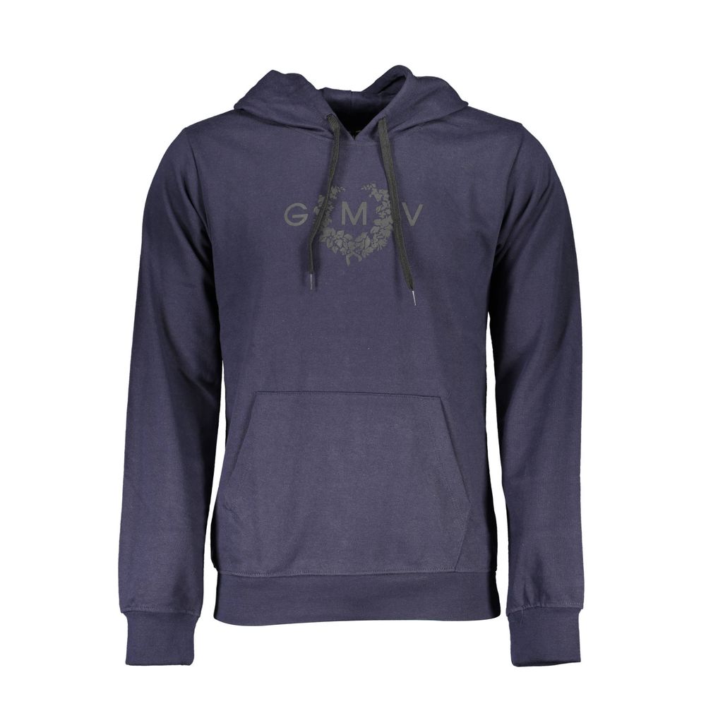 Gianmarco Venturi Blue Cotton Men Hoodie