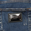 Dolce & Gabbana Blue Tattered Cotton Skinny Men Denim Jeans