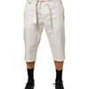Dolce & Gabbana White Cotton Stretch Cropped Trouser Pants
